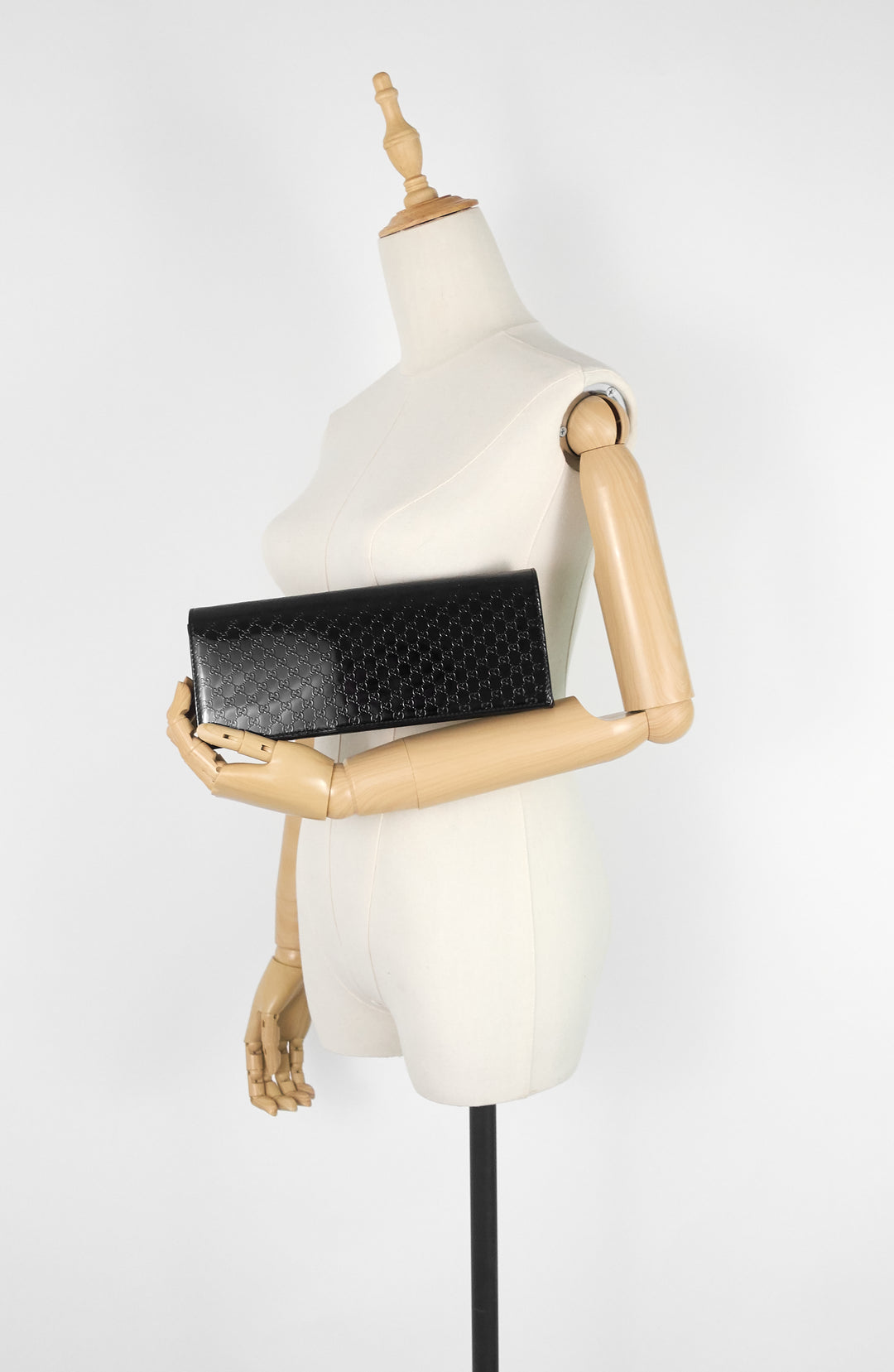 micro-guccissima patent leather broadway clutch bag