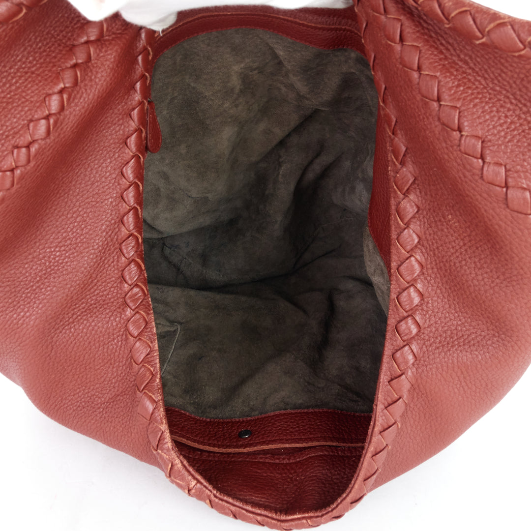 intrecciato mallow cervo hobo bag