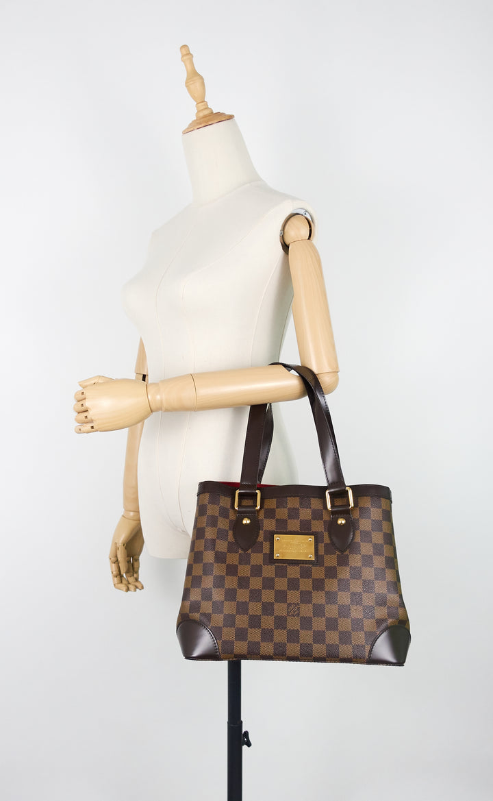 hampstead pm damier ebene canvas bag