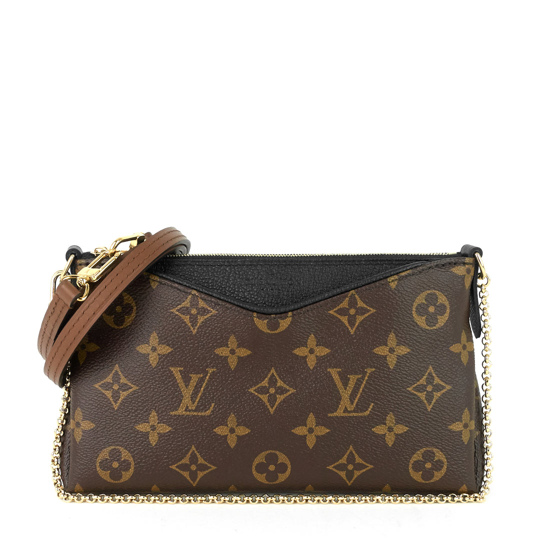 pallas monogram canvas clutch bag
