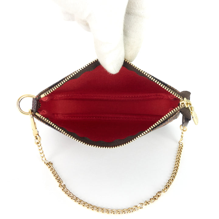 pochette accessoires mini damier ebene canvas bag