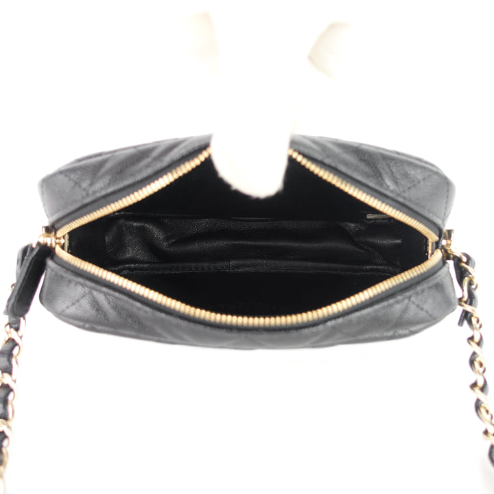 camera case mini caviar leather bag