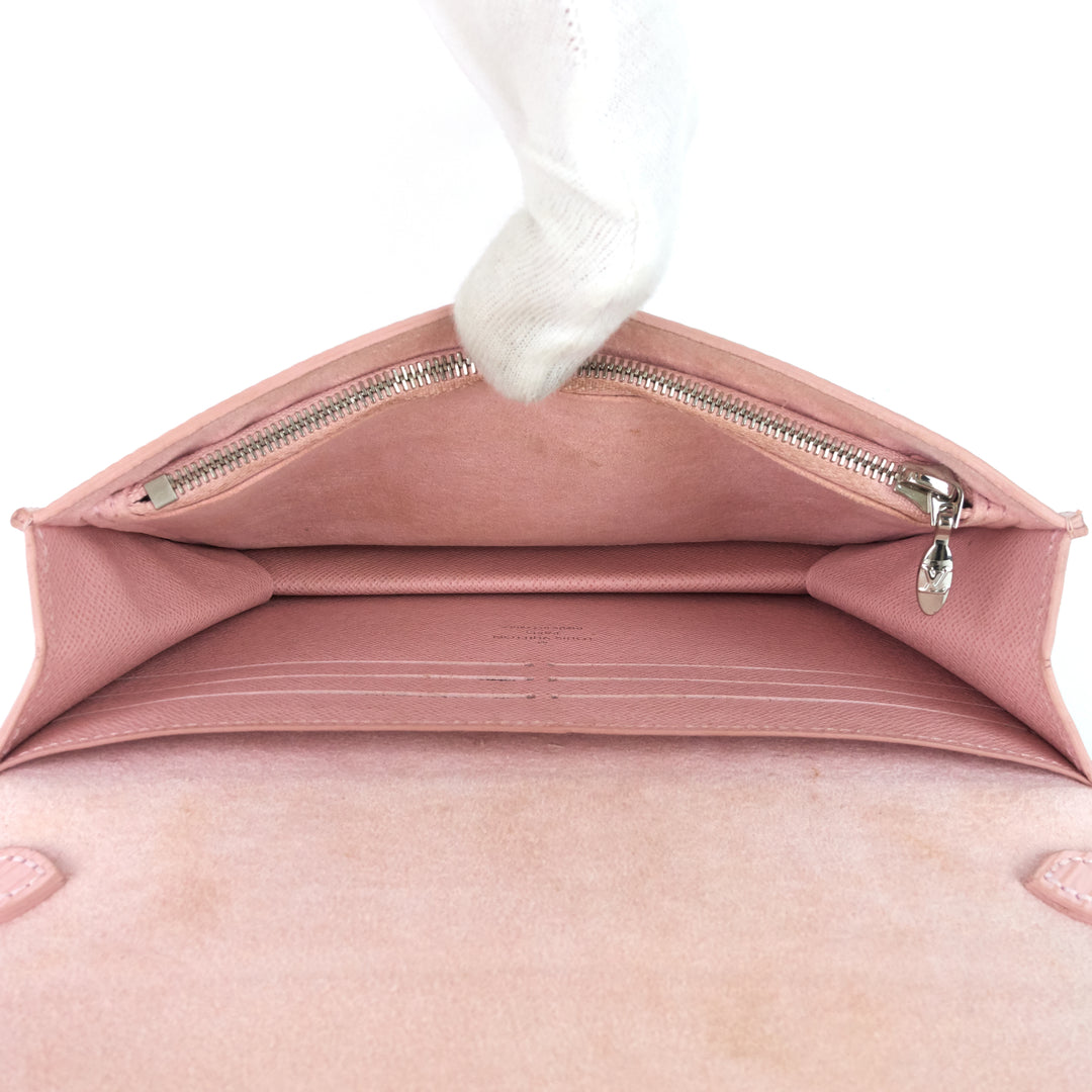 twist belt pink epi leather wallet on chain bag