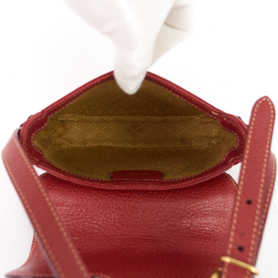 saddle flap suede shoulder/belt bag