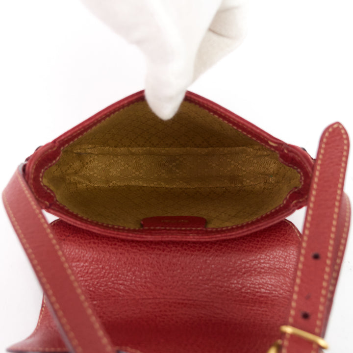 saddle flap suede shoulder/belt bag
