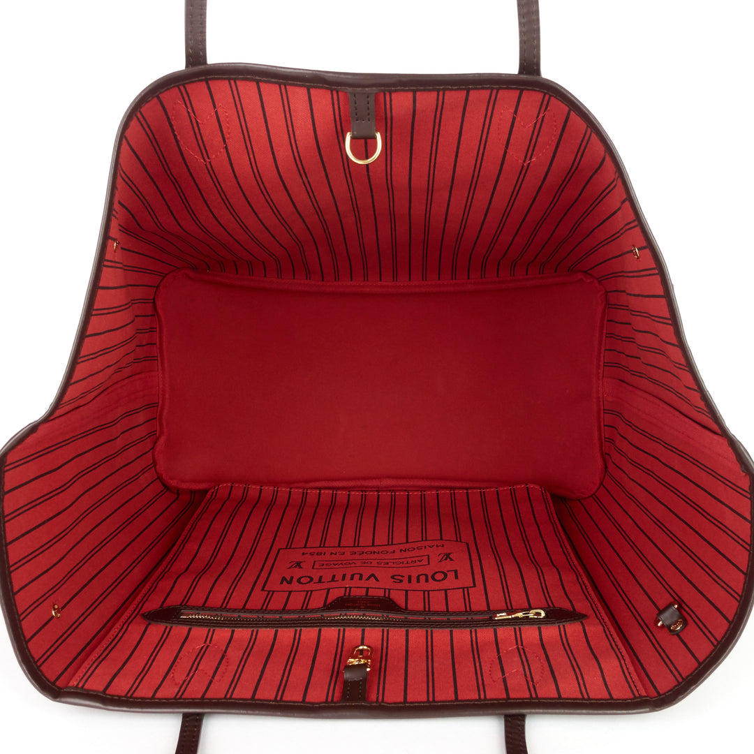 neverfull gm with pouch damier ebene tote bag