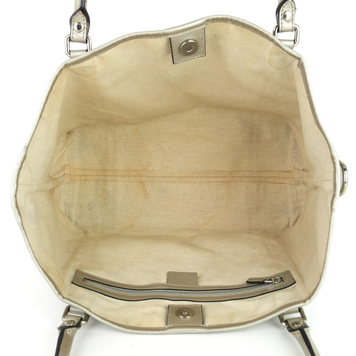 joy gg imprimé coated canvas tote bag