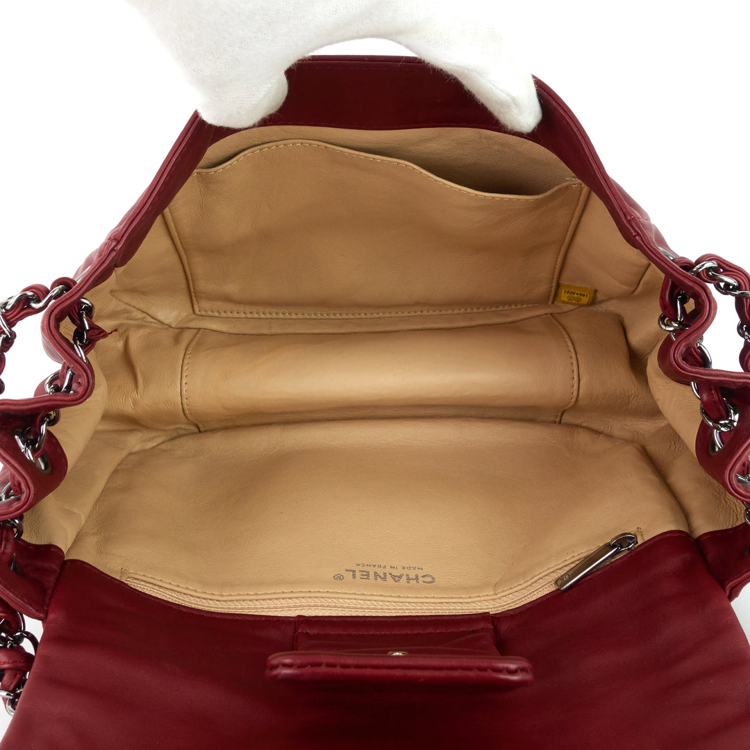 leather luxe ligne accordion flap bag