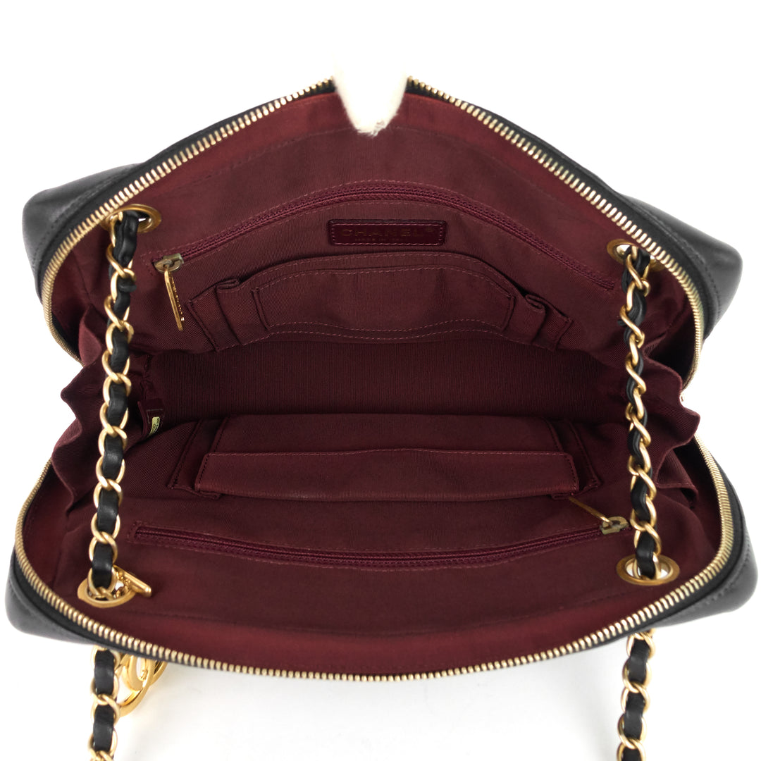 chevron quilted lambskin camera bag