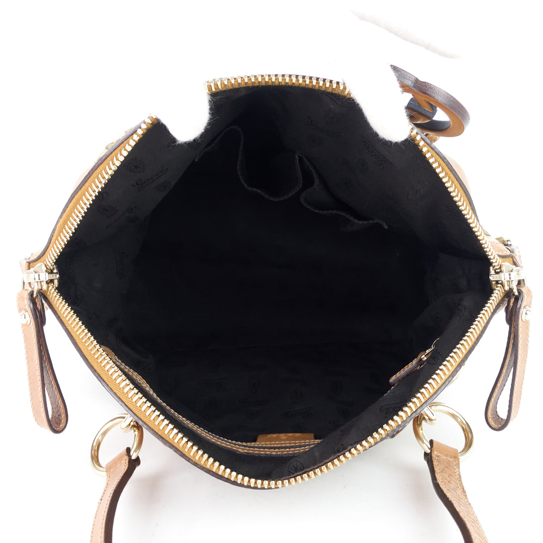 gg charm medium gg canvas dome bag