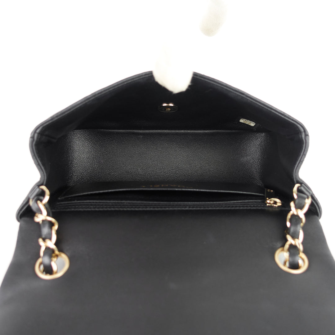 classic mini lambskin leather single flap bag