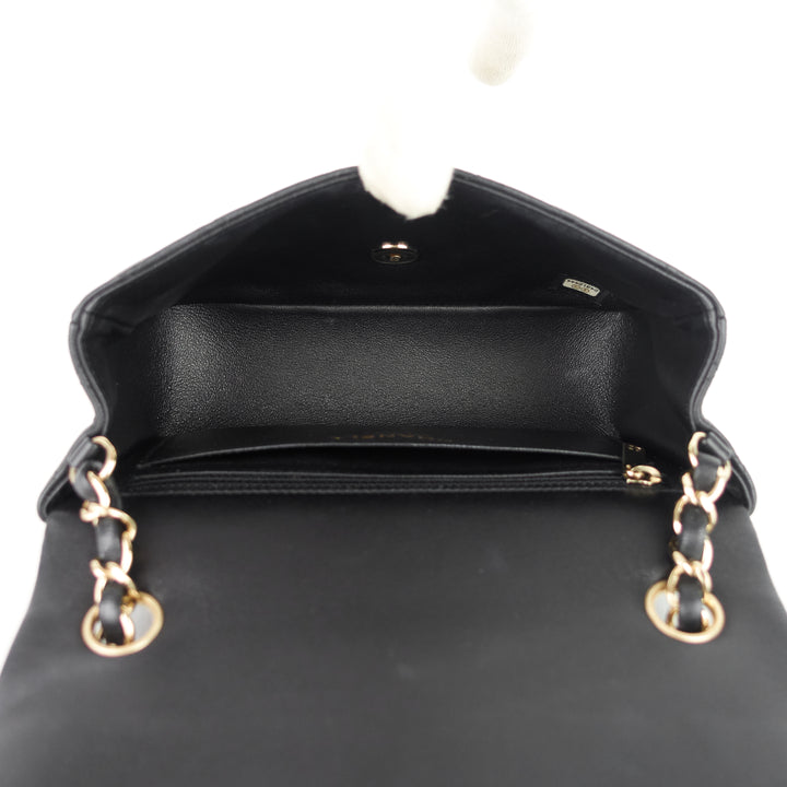 classic mini lambskin leather single flap bag