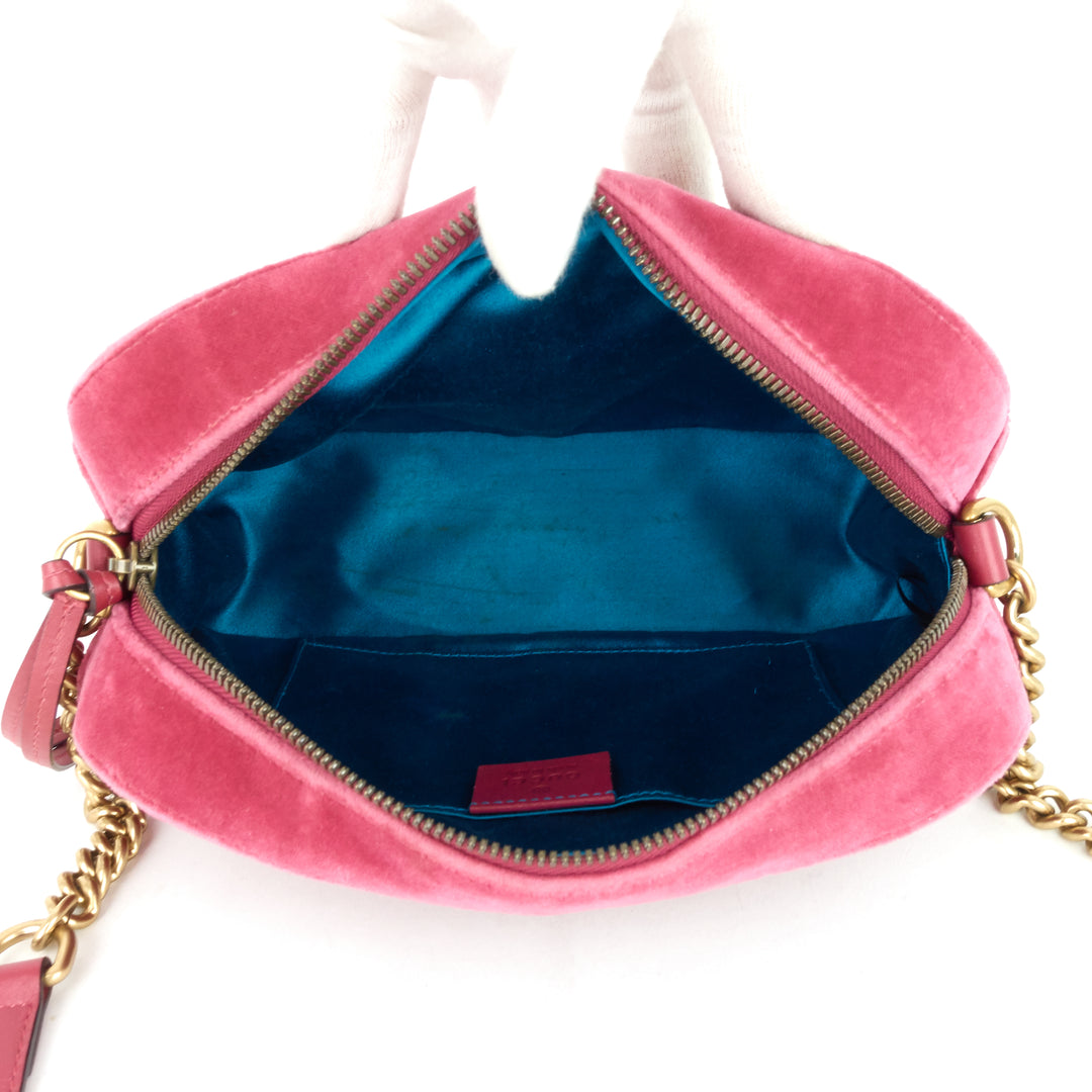 marmont 2.0 fuchsia velvet shoulder bag