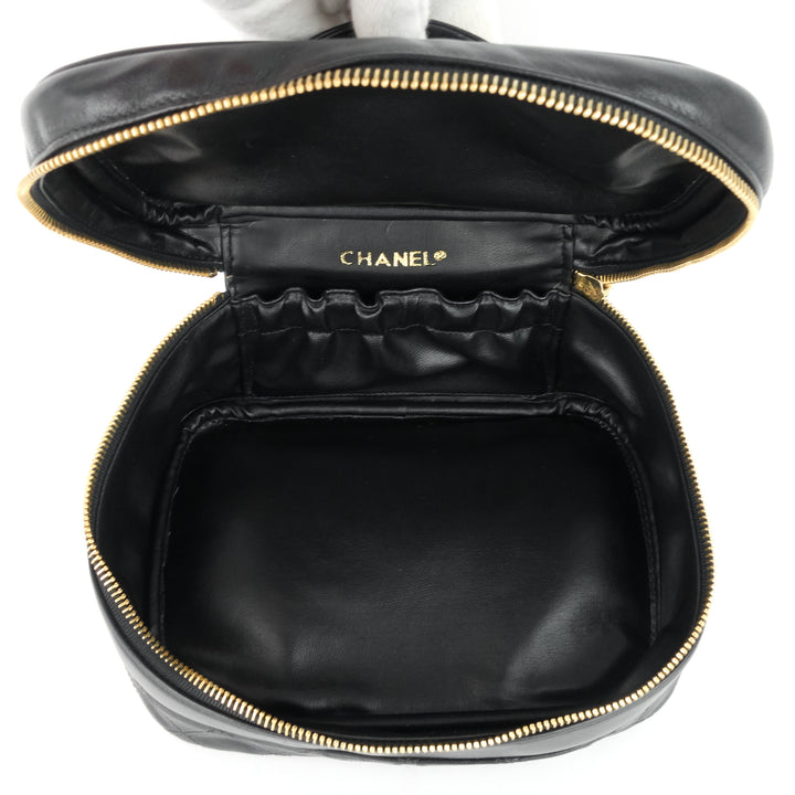 vintage lambskin leather vanity bag
