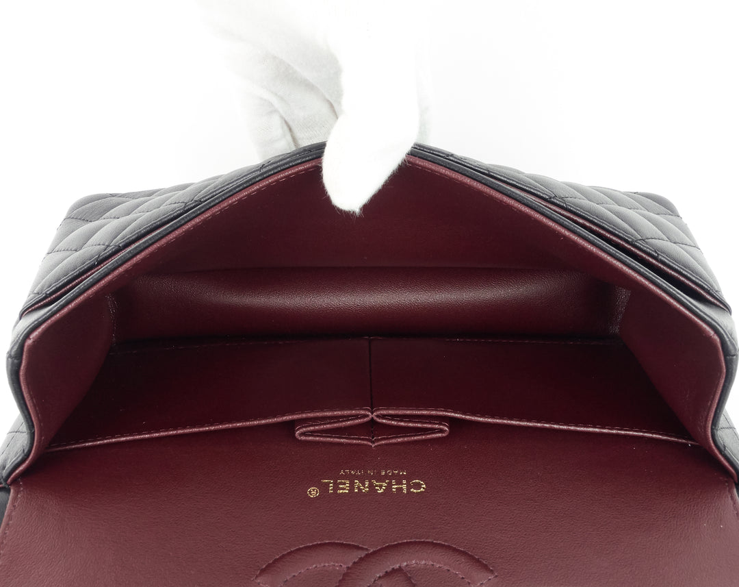 classic double flap lambskin leather bag