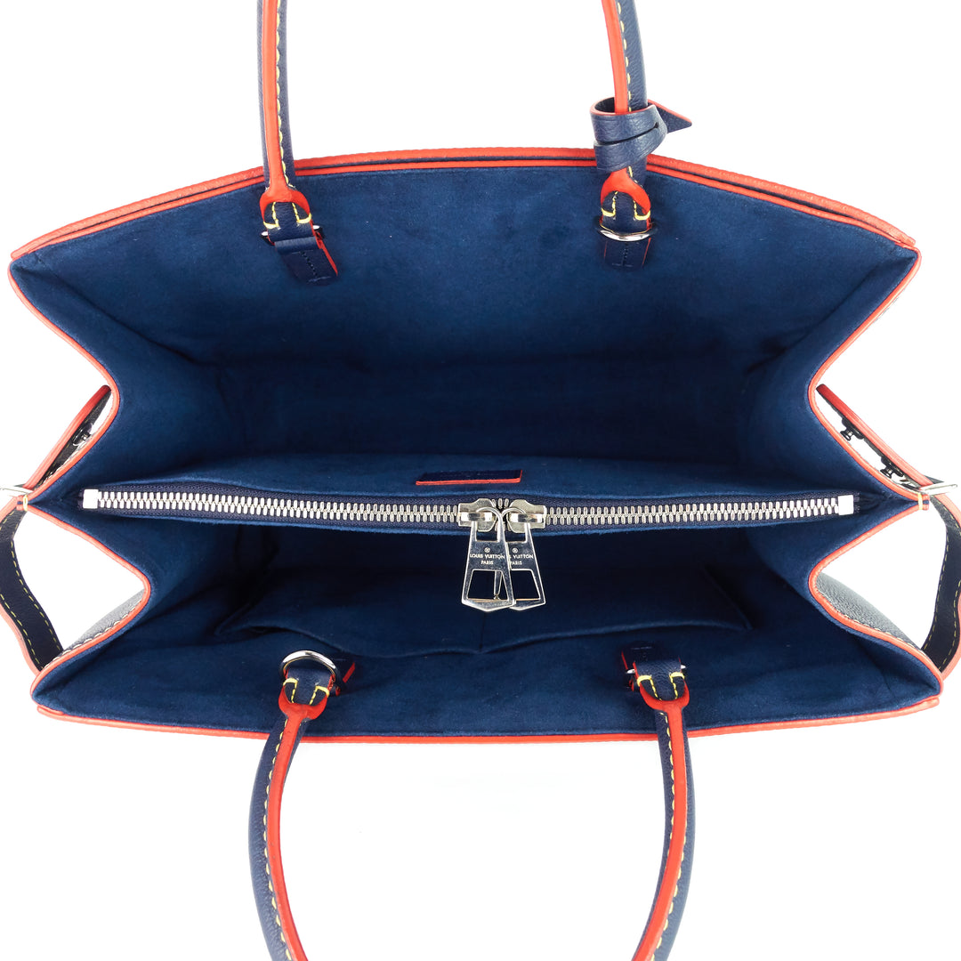twist blue epi leather tote bag