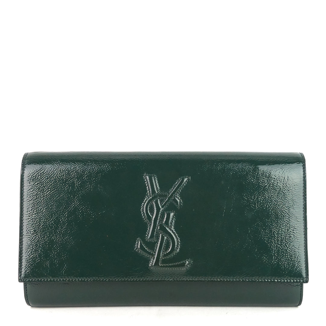 belle de jour large patent leather clutch bag