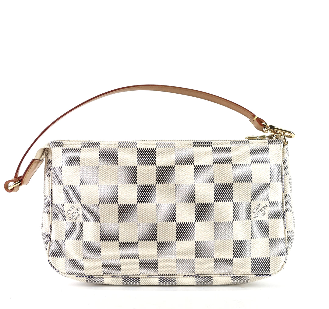 pochette accessoires damier azur canvas bag