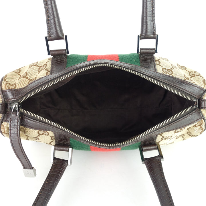vintage small gg canvas boston bag