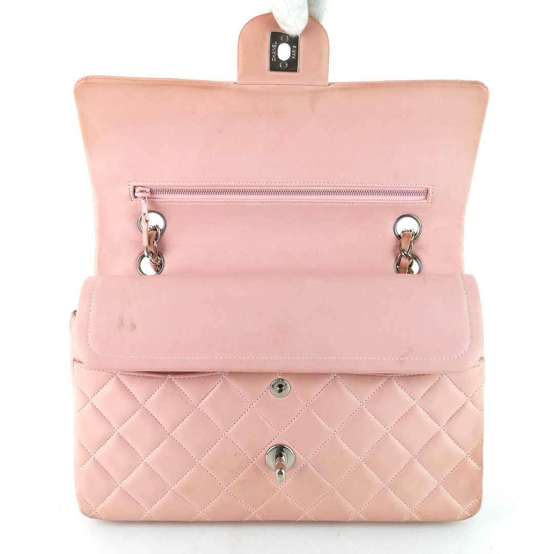 classic double flap medium lambskin leather bag