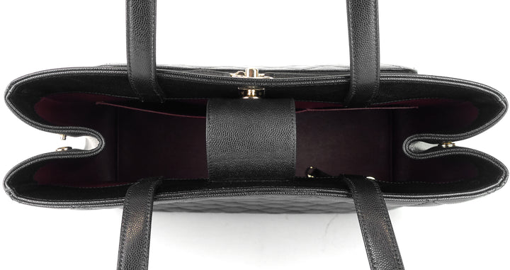 business affinity caviar leather large shopping tote bag