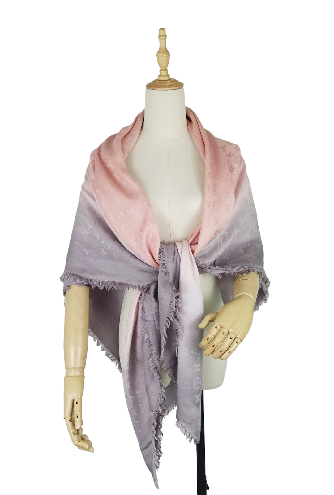 monogram blurrygram silk and wool shawl