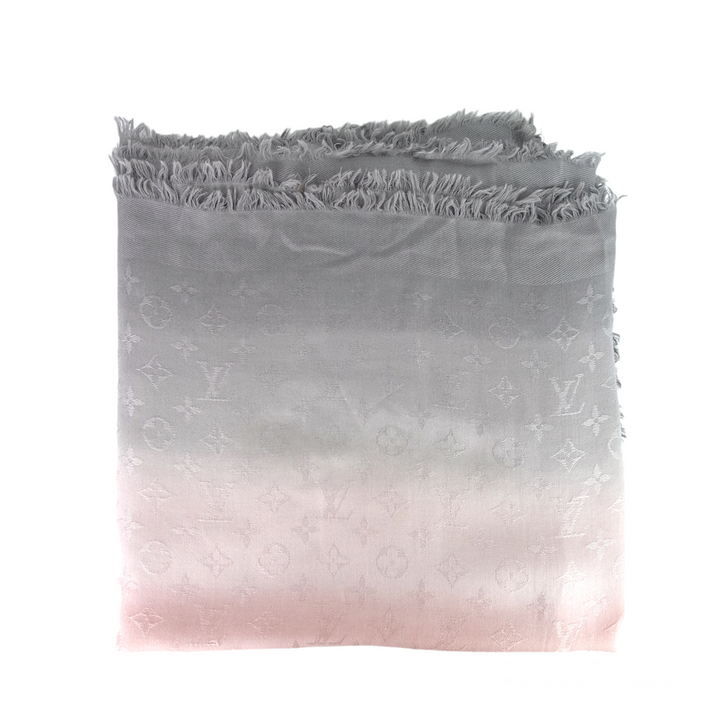 monogram blurrygram silk and wool shawl