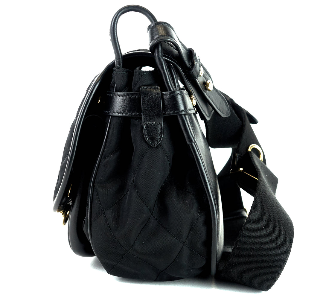 corsaire quilted nylon and calf leather bag