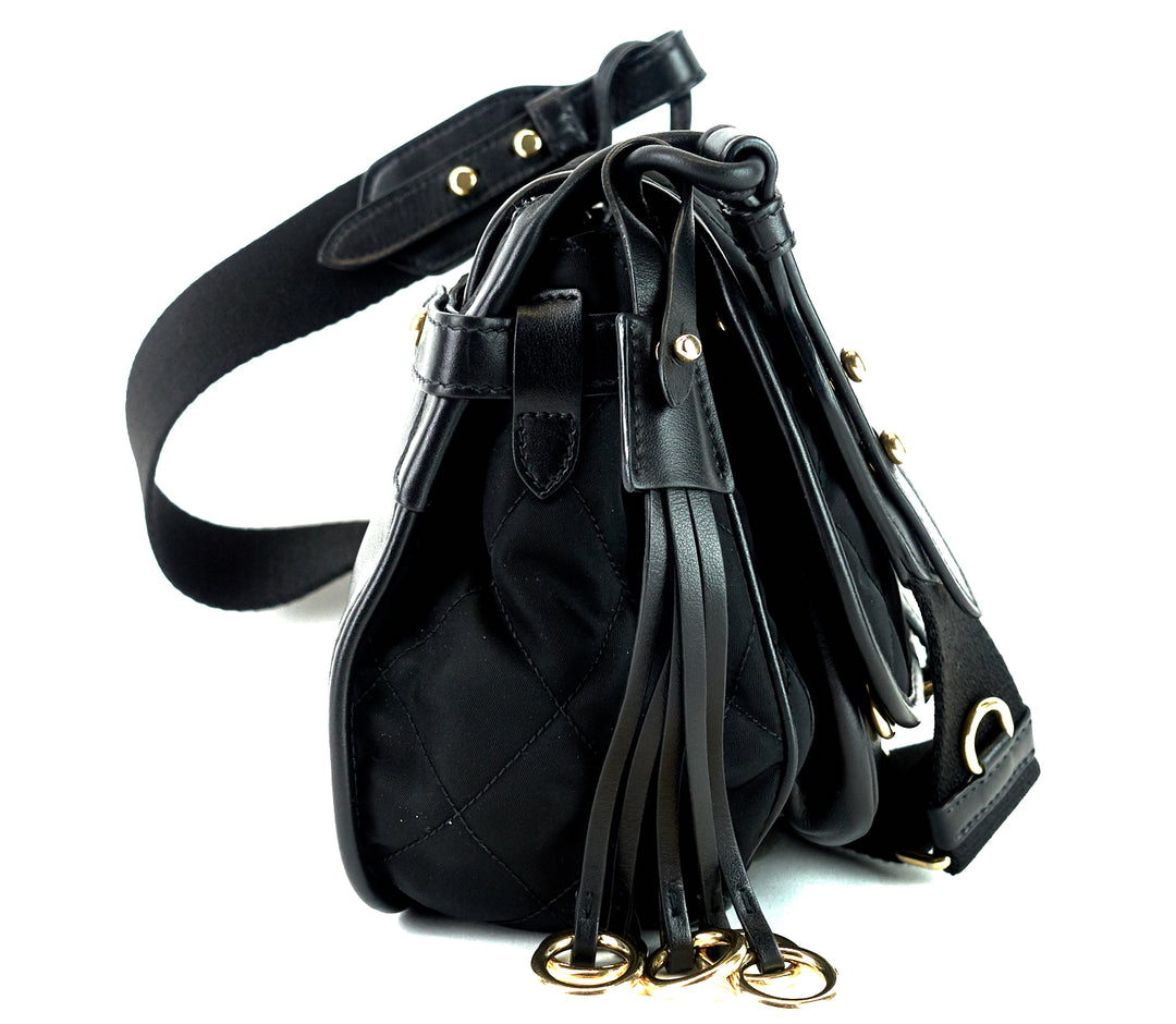 corsaire quilted nylon and calf leather bag