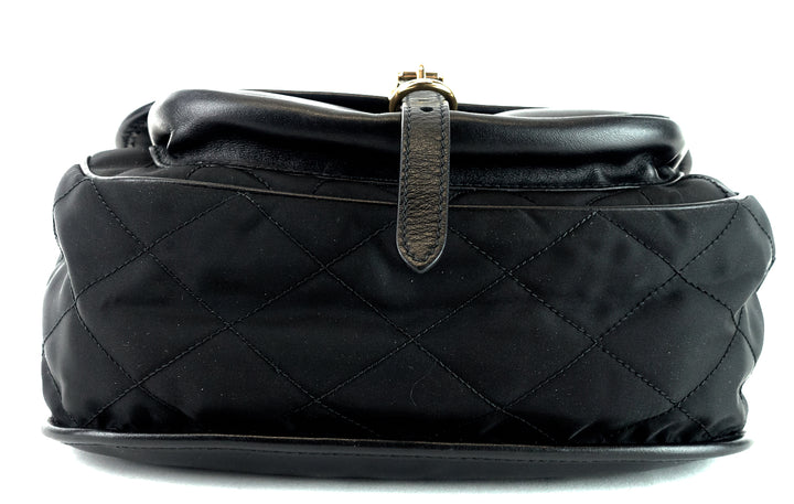 corsaire quilted nylon and calf leather bag