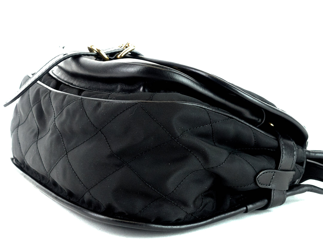 corsaire quilted nylon and calf leather bag