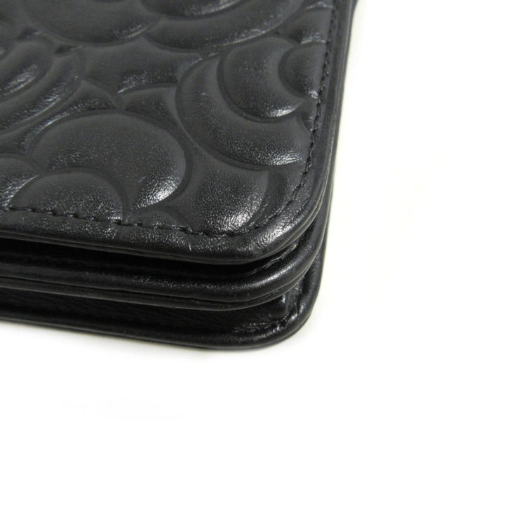 wallet on chain camellia lambskin leather bag