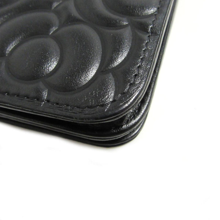 wallet on chain camellia lambskin leather bag
