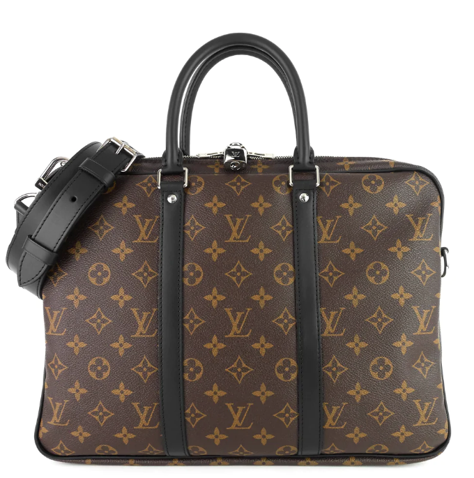 porte-documents voyage pm monogram macassar canvas briefcase bag