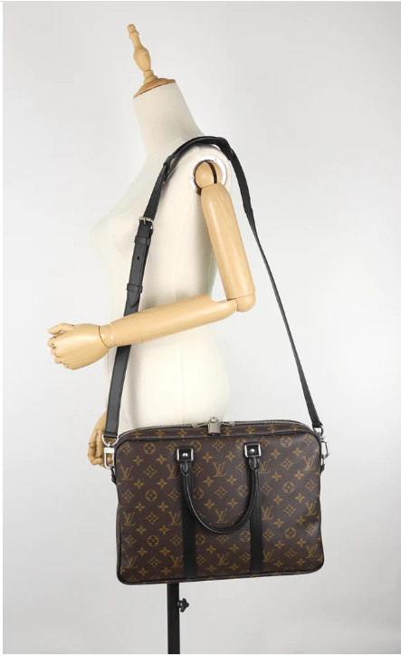 porte-documents voyage pm monogram macassar canvas briefcase bag