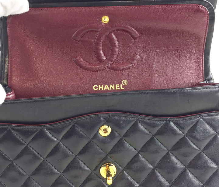 10" double flap shoulder bag