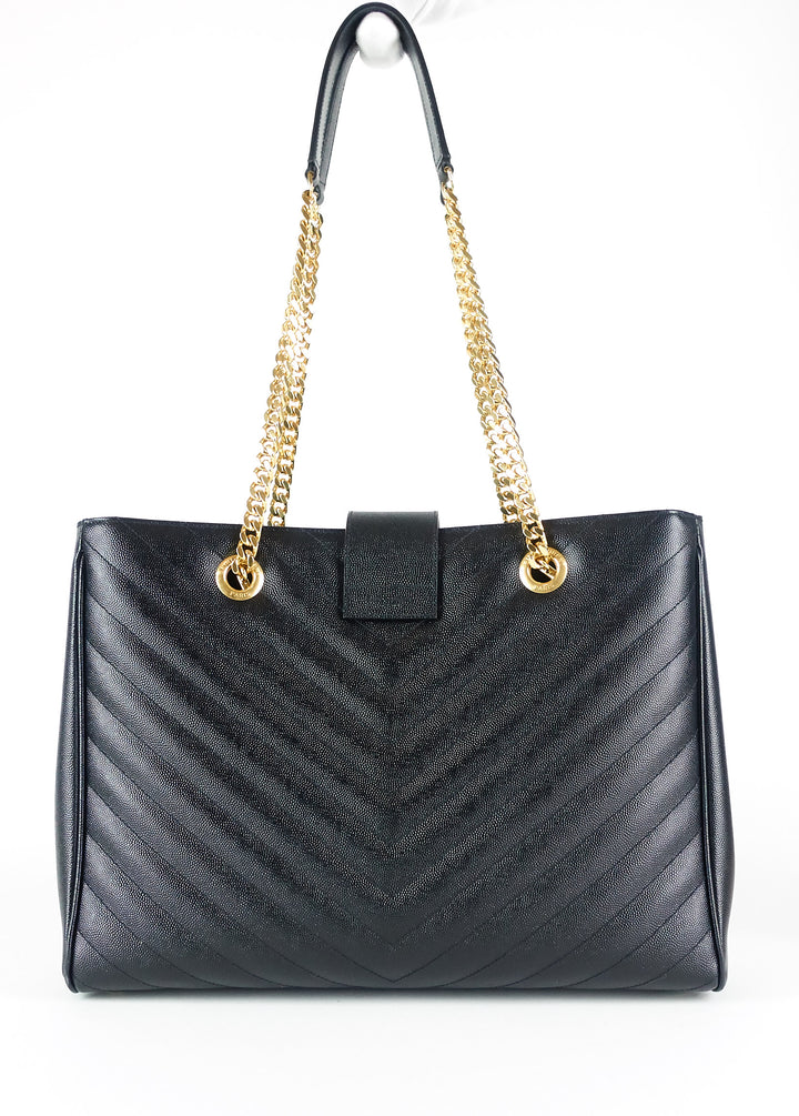 matelasse chevron leather shopper bag