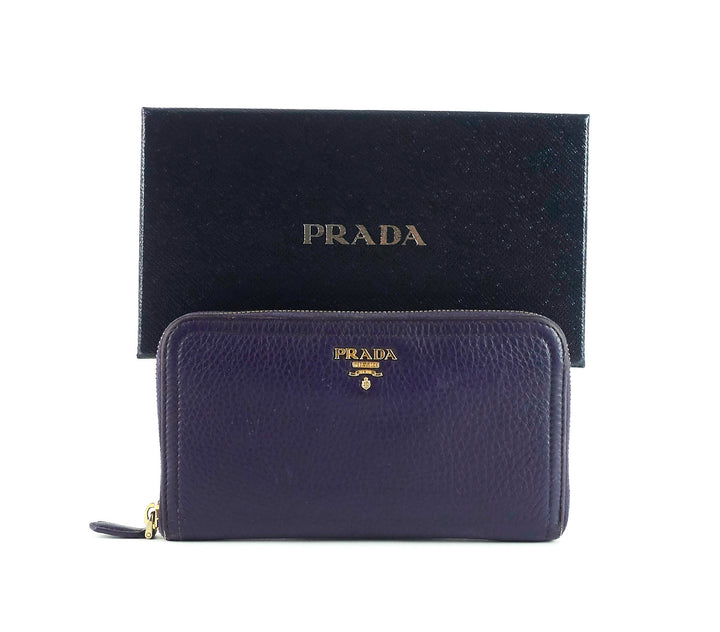 zip around pebbled leather wallet
