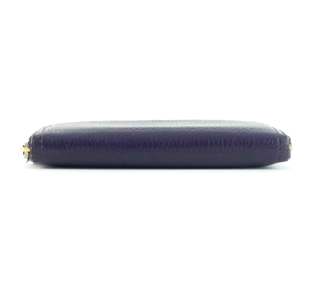 zip around pebbled leather wallet