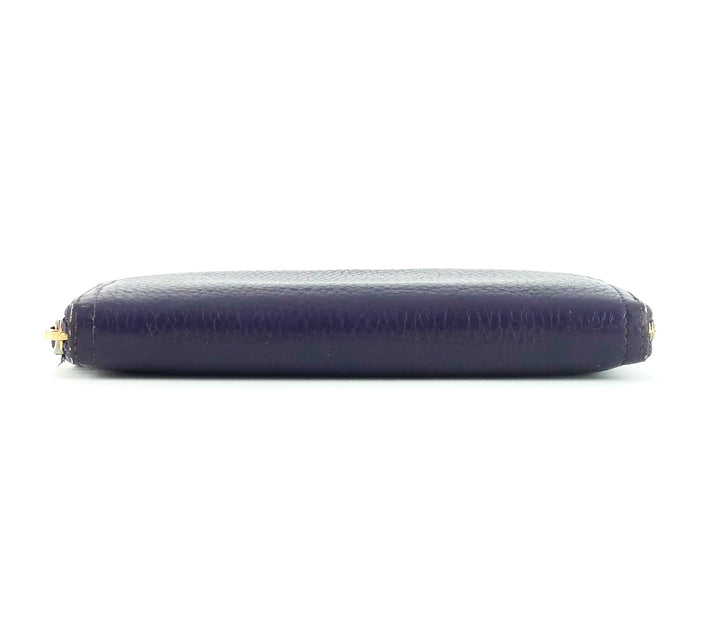 zip around pebbled leather wallet