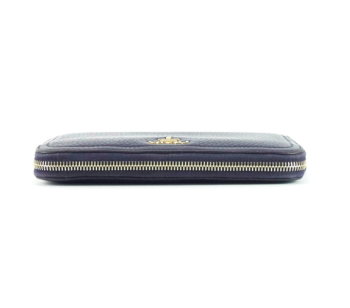 zip around pebbled leather wallet