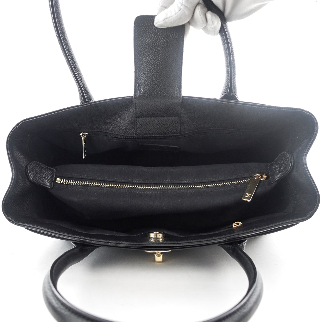 executive cerf xl caviar leather tote bag