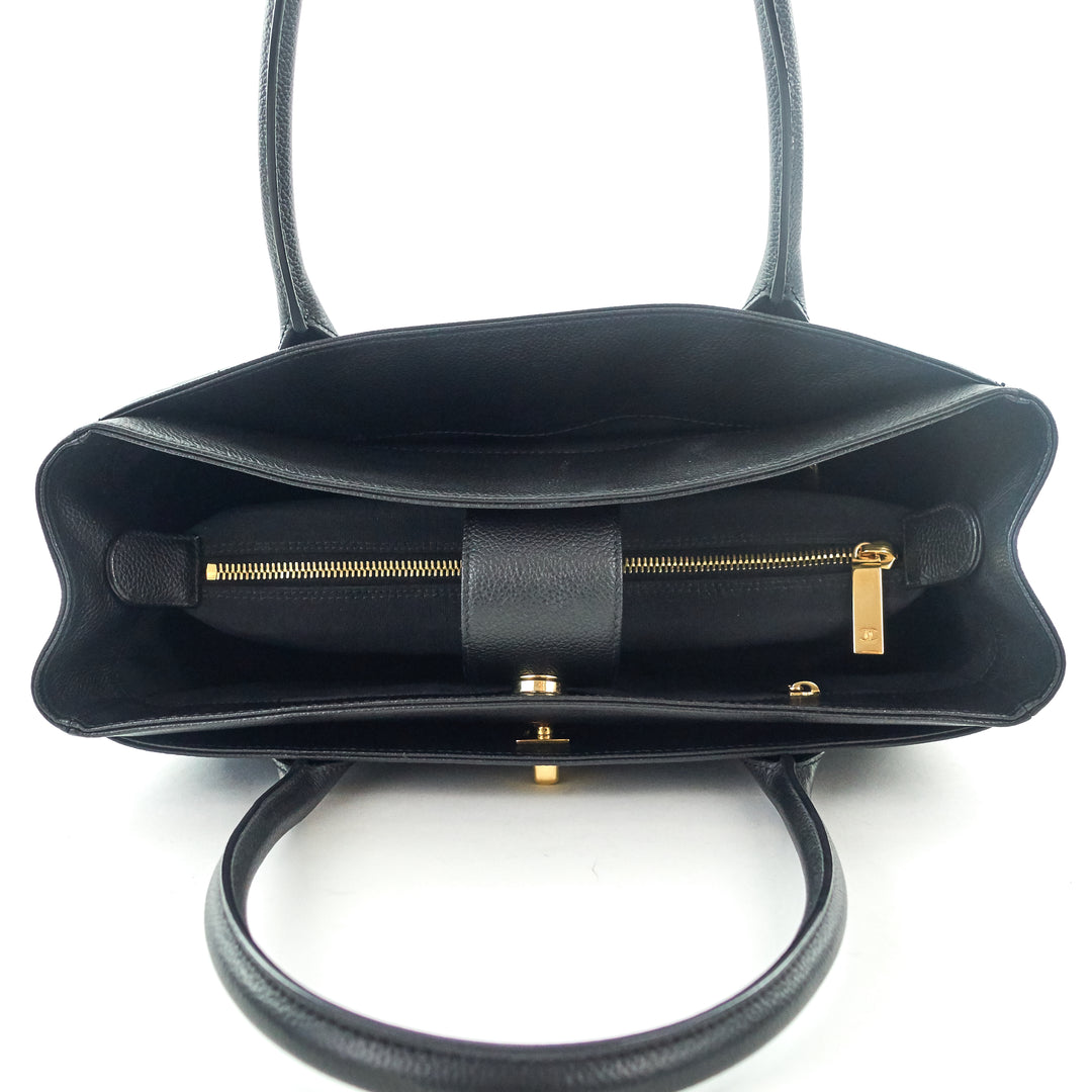 executive cerf xl caviar leather tote bag