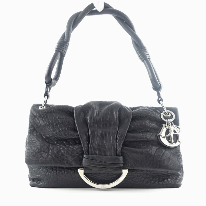 demi lune crinkled leather bag