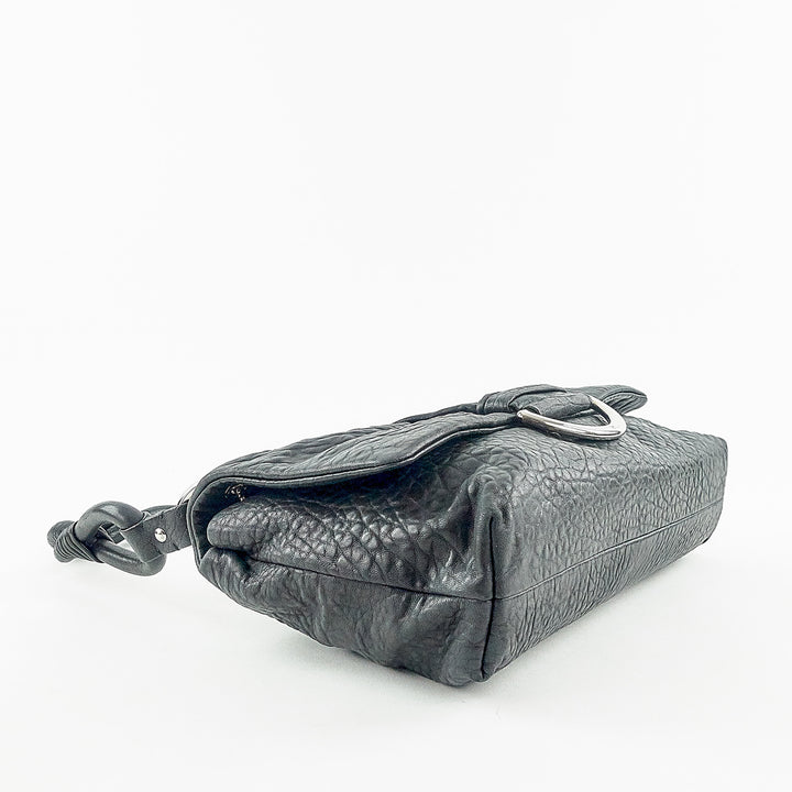 demi lune crinkled leather bag