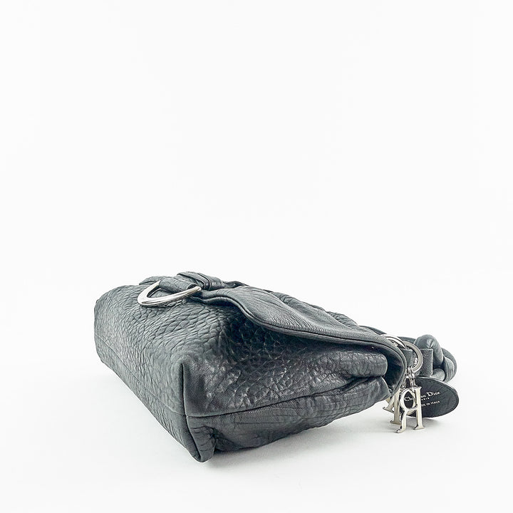 demi lune crinkled leather bag