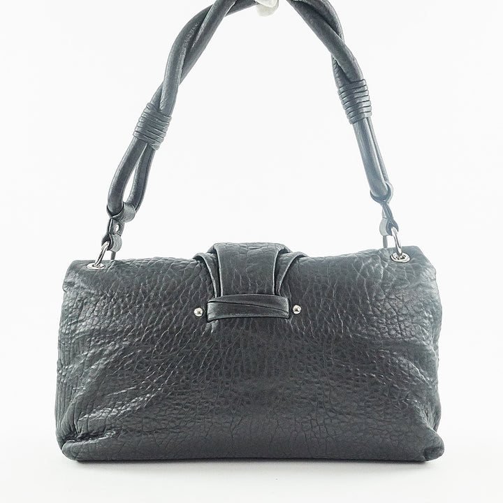 demi lune crinkled leather bag