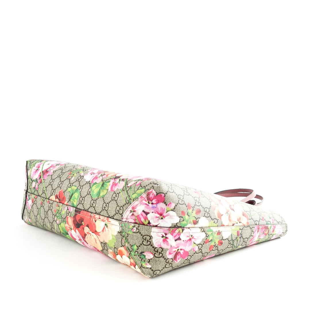 reversible blooms floral print canvas bag