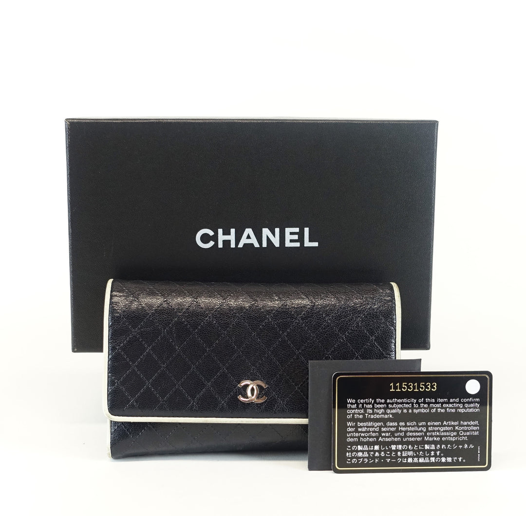 quilted caviar leather wallet