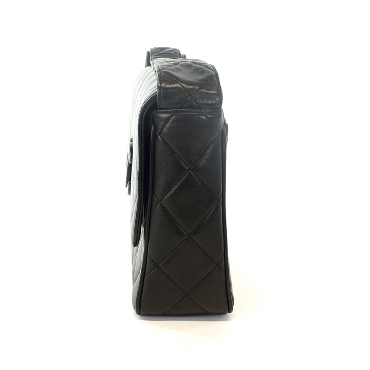 quilted lambskin leather shoulder bag